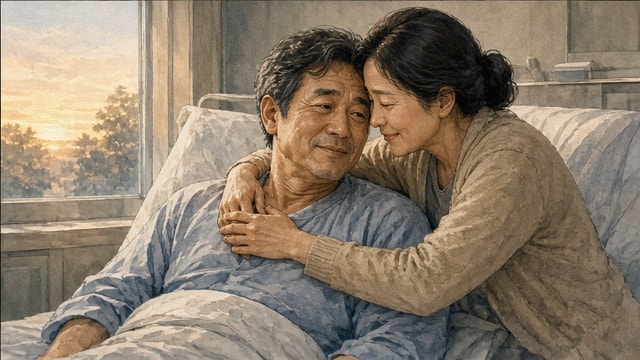 병실에서 다시 만난 현민과 아내