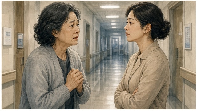병원에서 보람을 찾아온 현수의 어머니
